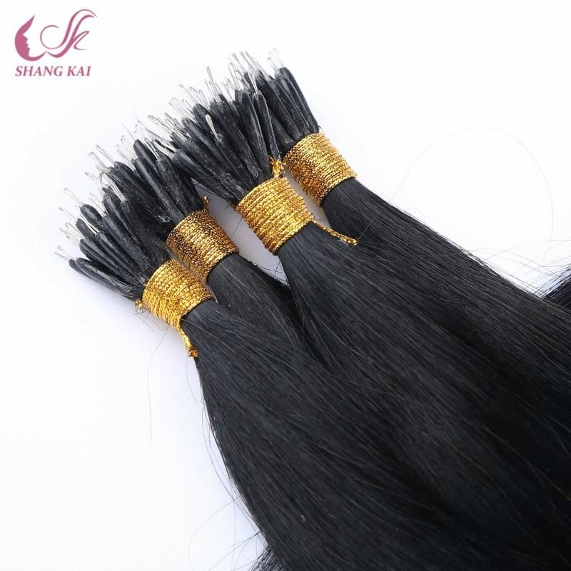 Top Salon Grade Balck Silky Straight Nano Ring Hair Extension