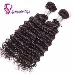 Deep Wave #1b Peruvian Human Hair Weave Bundles Curly Wave Human Hair Weft with Free Shipping