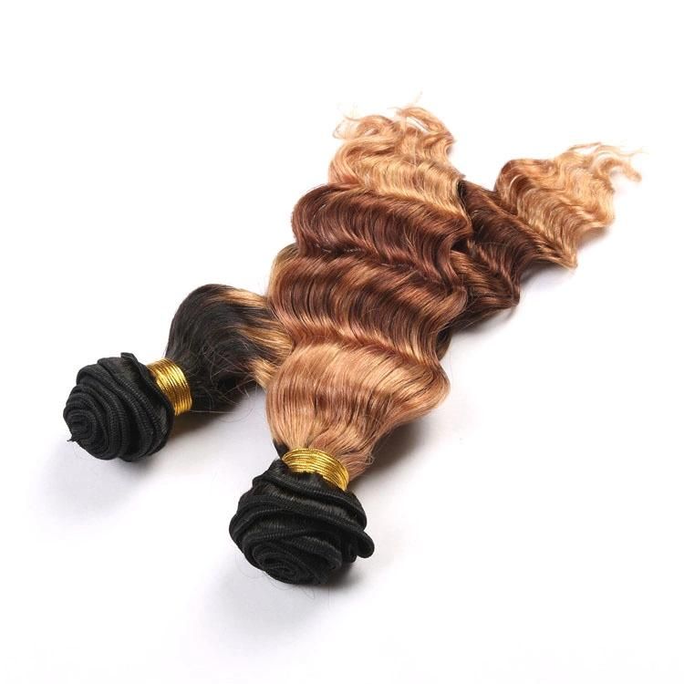 Kbeth Ombre Brazilian Hair Weave Bundles Black Brown Blonde Deep Wave Human Hair Weft 8-32 Inch