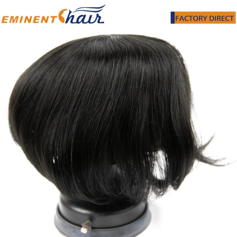 Custom Injected Transparent PU All Over Remy Human Hair Male Hairpiece