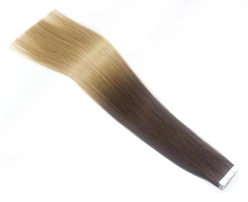 Tape in Extensions Brazilian Straight Human Hair Bundles 4/27 Color Remy Human Hair Extensions