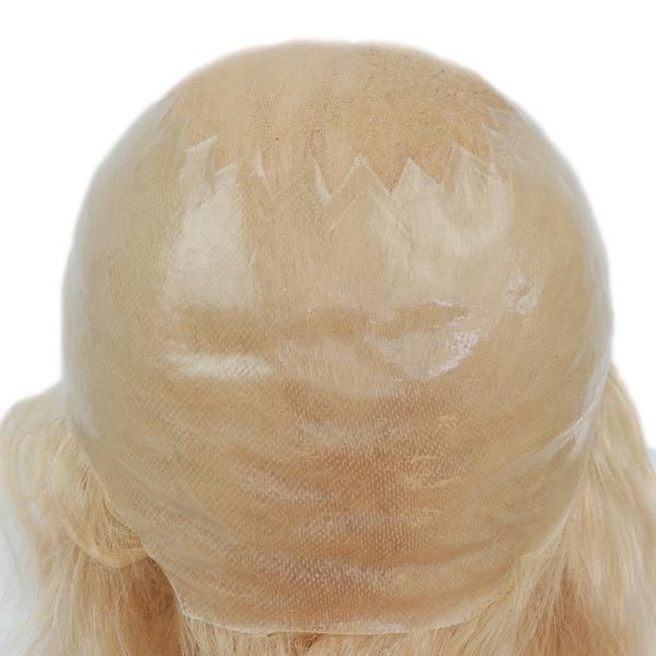 Lace with Skin Long Blonde Natural Women Hair Systems