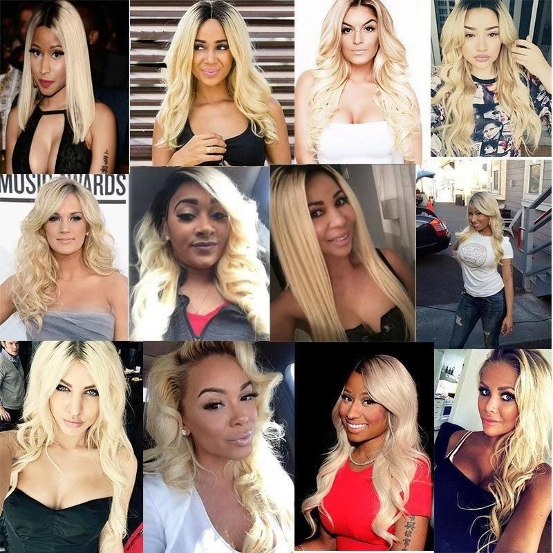Transparent 1b 613 Lace Frontal Human Hair Straight Wigs Long13X4 13X6 Blonde Lace Front Wigs for Black Women Preplucked Ombre Colored