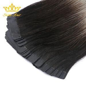 100% Virgin Remy Hair Natural Gray Two Tone Extension of Tape in Extension