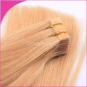 European Top Quality Virgin Human Double Drawn Russian Remy Tape in Hair Extensions