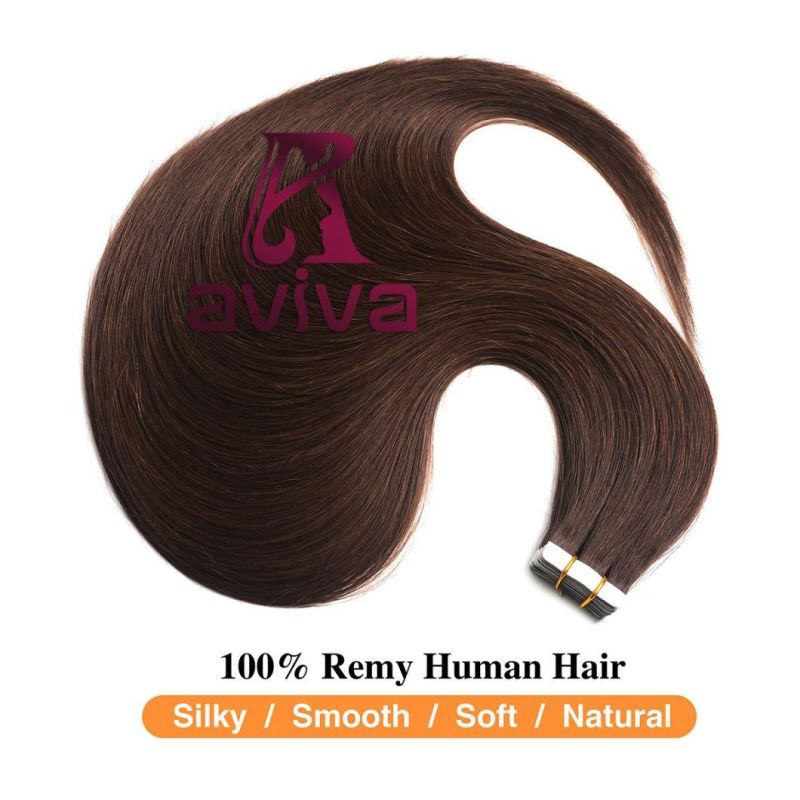 Avivawigs 16inch 2# Seamless PU Tape in Human Hair Extension