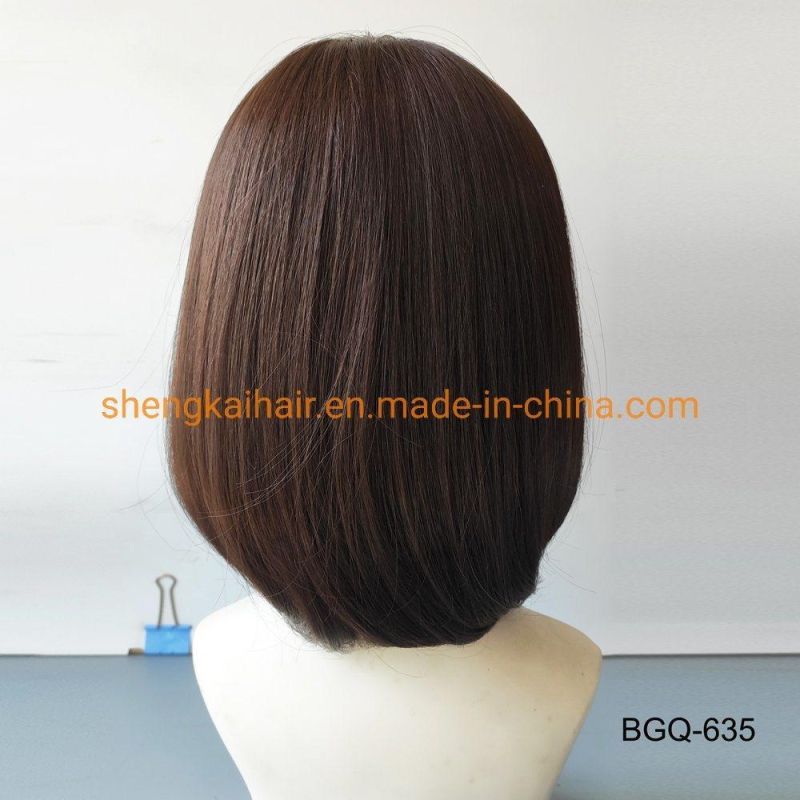 Wholesale Premium Quality Human Hair Synthetic Hair Mix Handmade Monofilament Women Hair Wigs 536