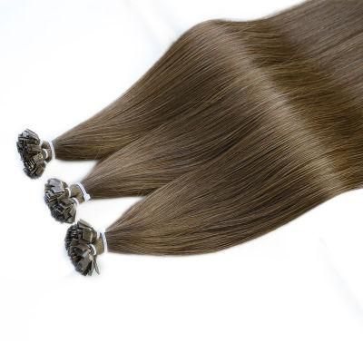 Flat Tip Hair Extensions Remy 100% Human Hairpieces Straight Keratin Tip Hair Extensions for Salon Pre Bonded Hair