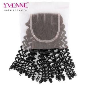 Top Quality 100% Human Hair Three Parting Kinky Curly Lace Closure