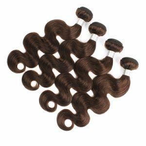 Cheap Raw Unprocessed Indian Dark Brown Color #4 Human Hair Bundles Body Wave Remy Hair Extensions