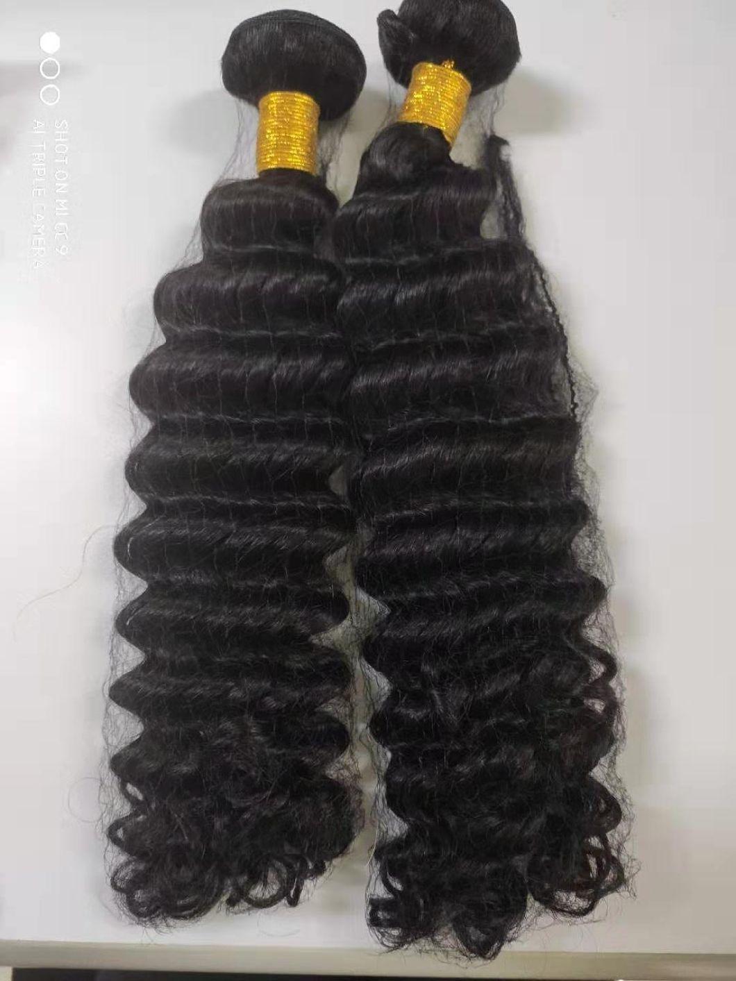 High Quality Wholesale Raw Unprocessed Cuticle Aligned Deep Wave Indian Human Virgin Hair Bundles