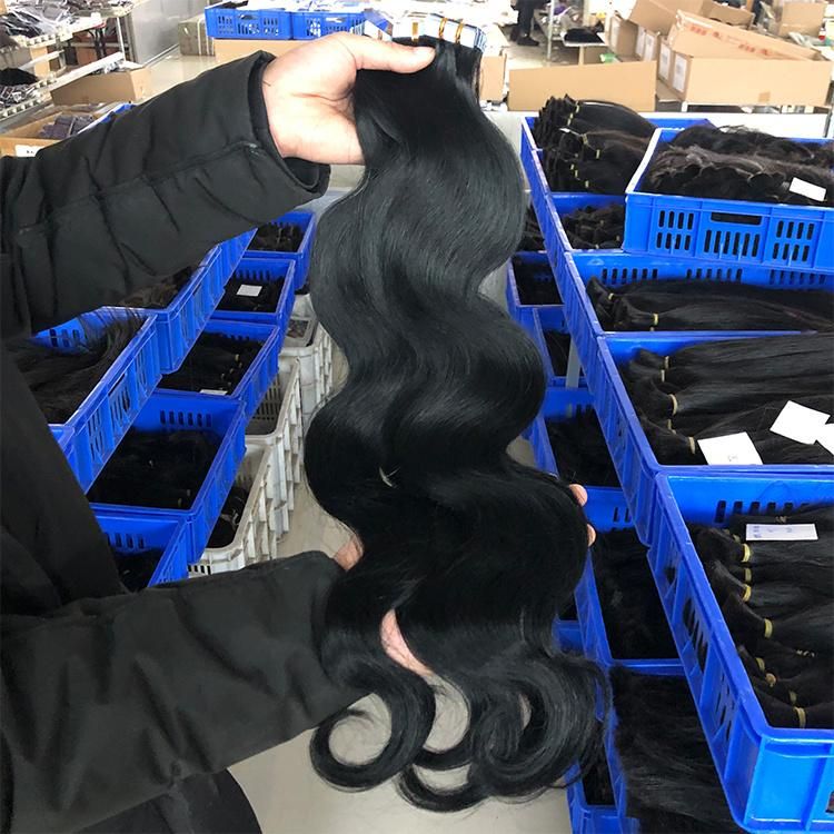 Factory Price Wholesale Body Wave 100% Human Hair Double Sided Tape in Hair Extensions