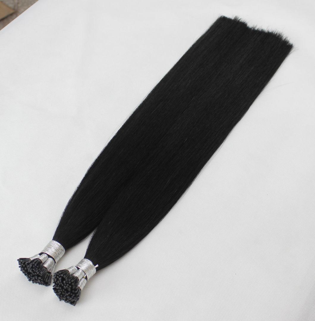 I-Tip Extensions Brazilian Straight Human Hair Bundles Black Color Remy Human Hair Extensions