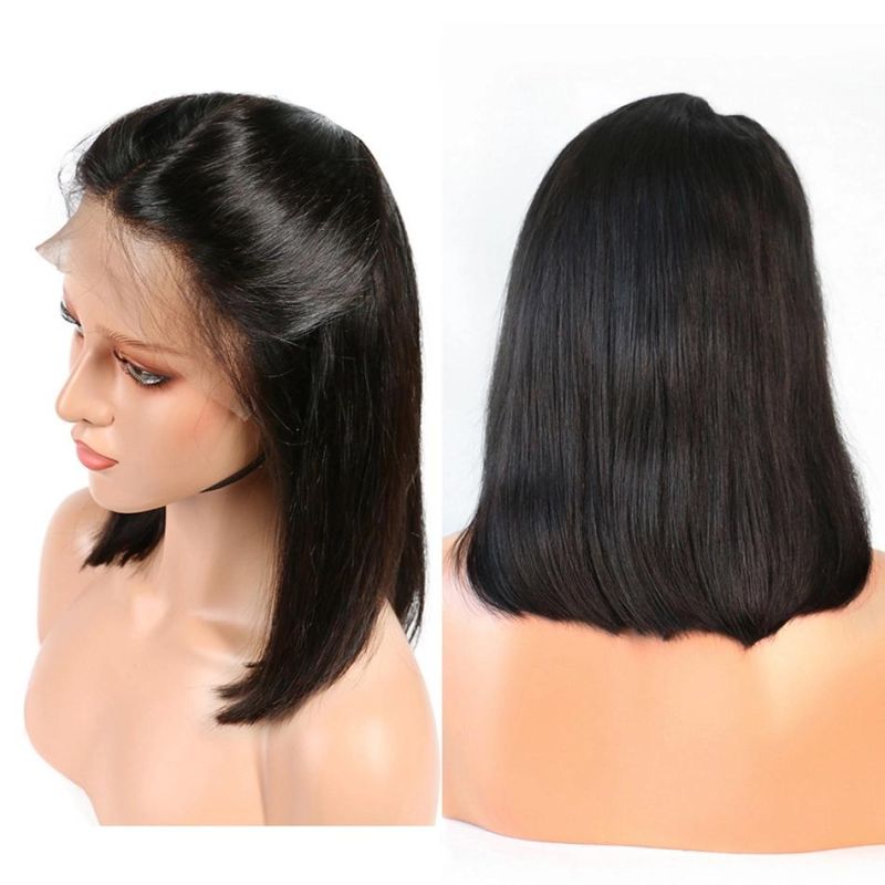 Wholesale Short Straight Bob Hair Wigs 13X4 Lace Front Bob Hair Wigs 150 Density Brazilian Virgin Human Hair Wigs 14 Inch
