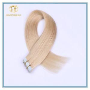 Customized Color High Quality #60 Platinum Color Double Drawn Tape Hairs Extension Hairs with Factory Price Ex-032