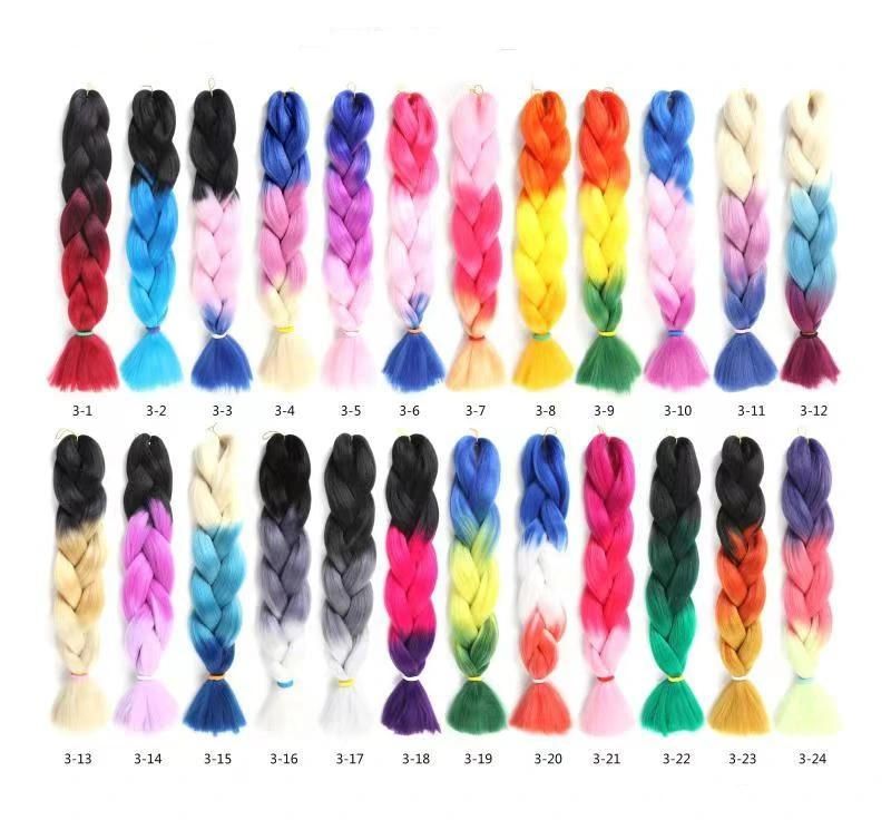 Synthetic 82 Inch165g Kanekalon Xpression Jumbo Braids Pre-Stretched Ombre Braiding Hair Extensions