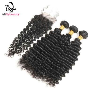 Alinybeauty Deep Wave Lace Closure Bundles Wholesale