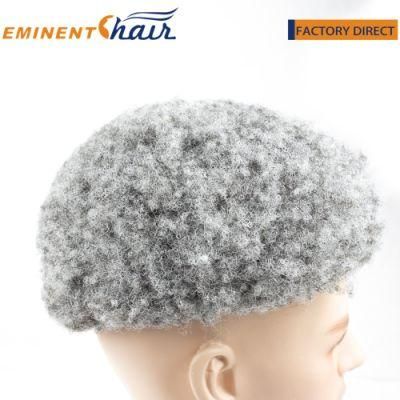 Fine Mono with PU Edge Custom Afro Curly Toupee for Men
