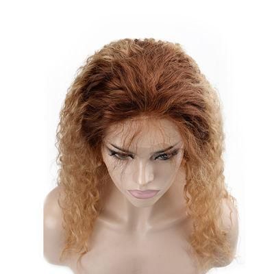 Lx310 Blond Color with Dark Brown Root Front Lace Female Toupee Hairpiece