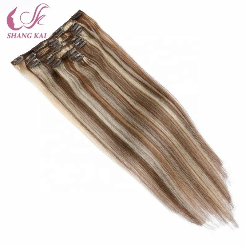 Piano Color 100% Unprocessed Human Hair Clip in Extension