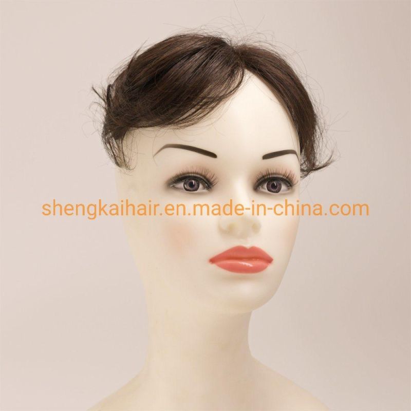 Wholesale Premium Handtied Human Hair Synthetic Mix Hair Toppers Pieces