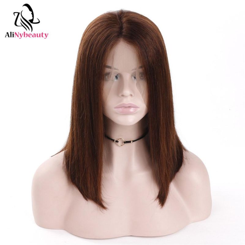 Straight Bob Wig Peruvian Remy Human Hair #4 Color