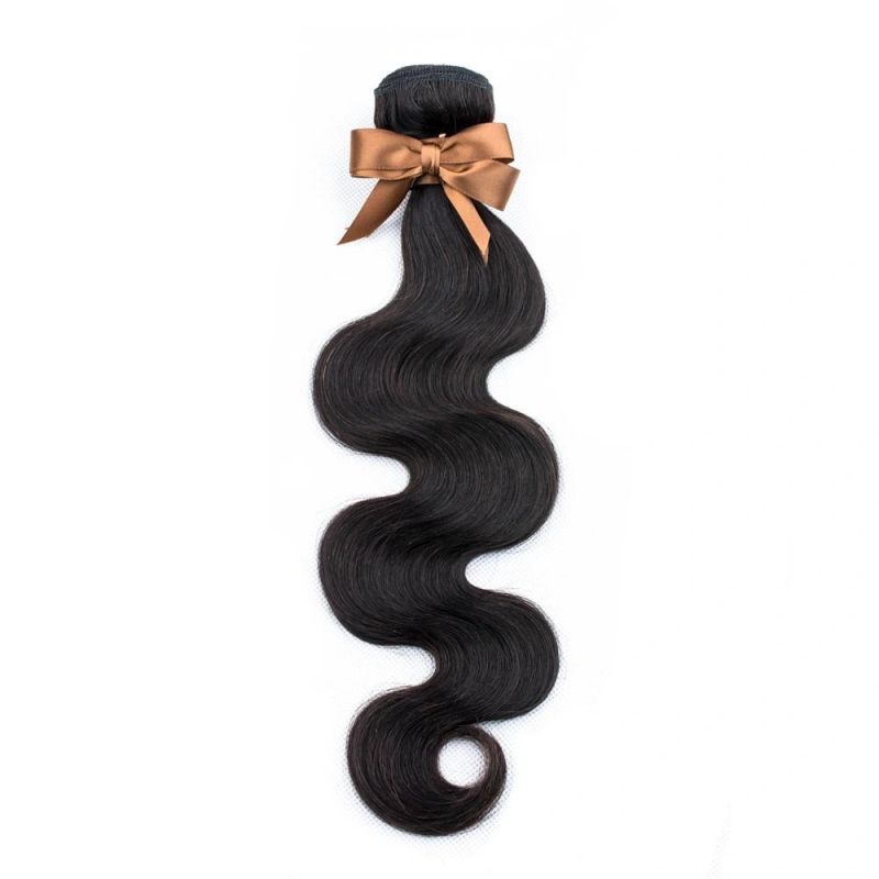 Riisca 10A Grade Human Virgin Hair in Natural Black Color Body Wave Wig