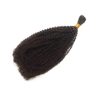 Wholesale Factory Price Genuine Raw Brazilian Virgin Human Hair Bulk, Hair Extensions Without Weft, Afro Kinky Human Hair Bulk