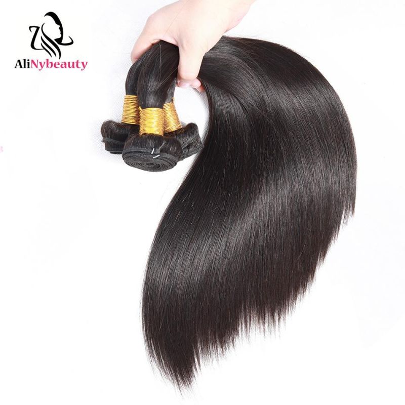 Alinybeauty Wholesale Virgin Indian Human Hair 3 Bundle with Frontal