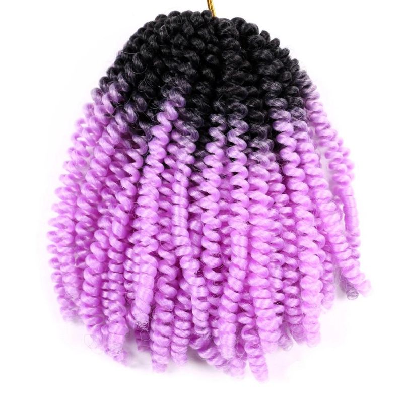 8" Ombre Color Crochet Hair Spring Twist Crochet Braiding Hair for Women