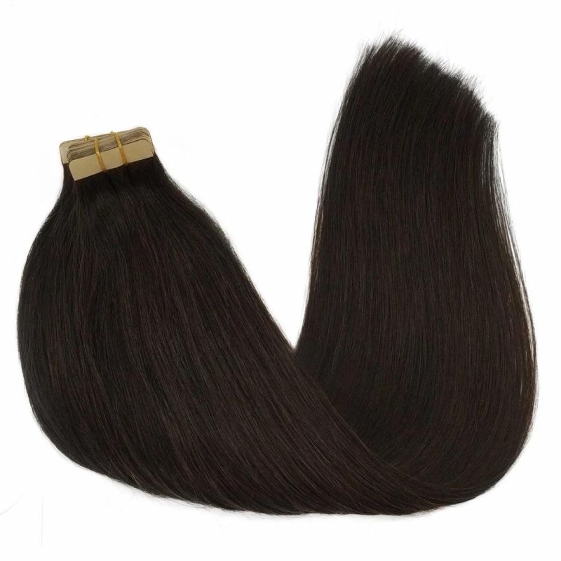 Hair Extensions Tape in Dark Brown Remy Human Hair Extensions 14inch Silky Straight Tape in Natural Hair Extensions 50g 20PCS