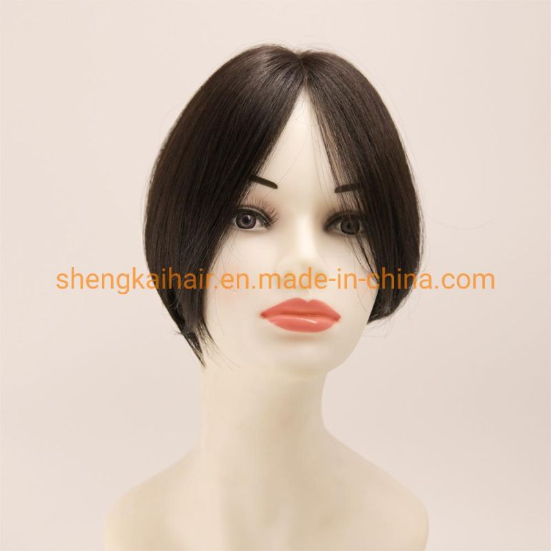 Wholesale Premium Quality Full Hantied Quality Human Hair Synthetic Hair Mix Women Hair Toppers