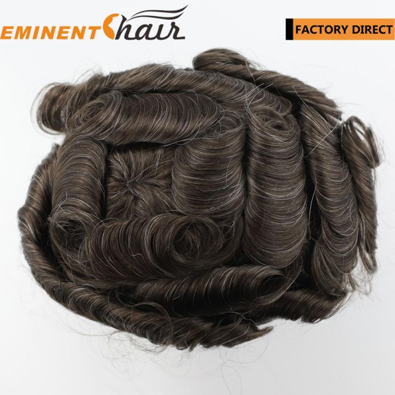 Factory Direct Men′s Human Hair Natural Hairline Custom Hair System