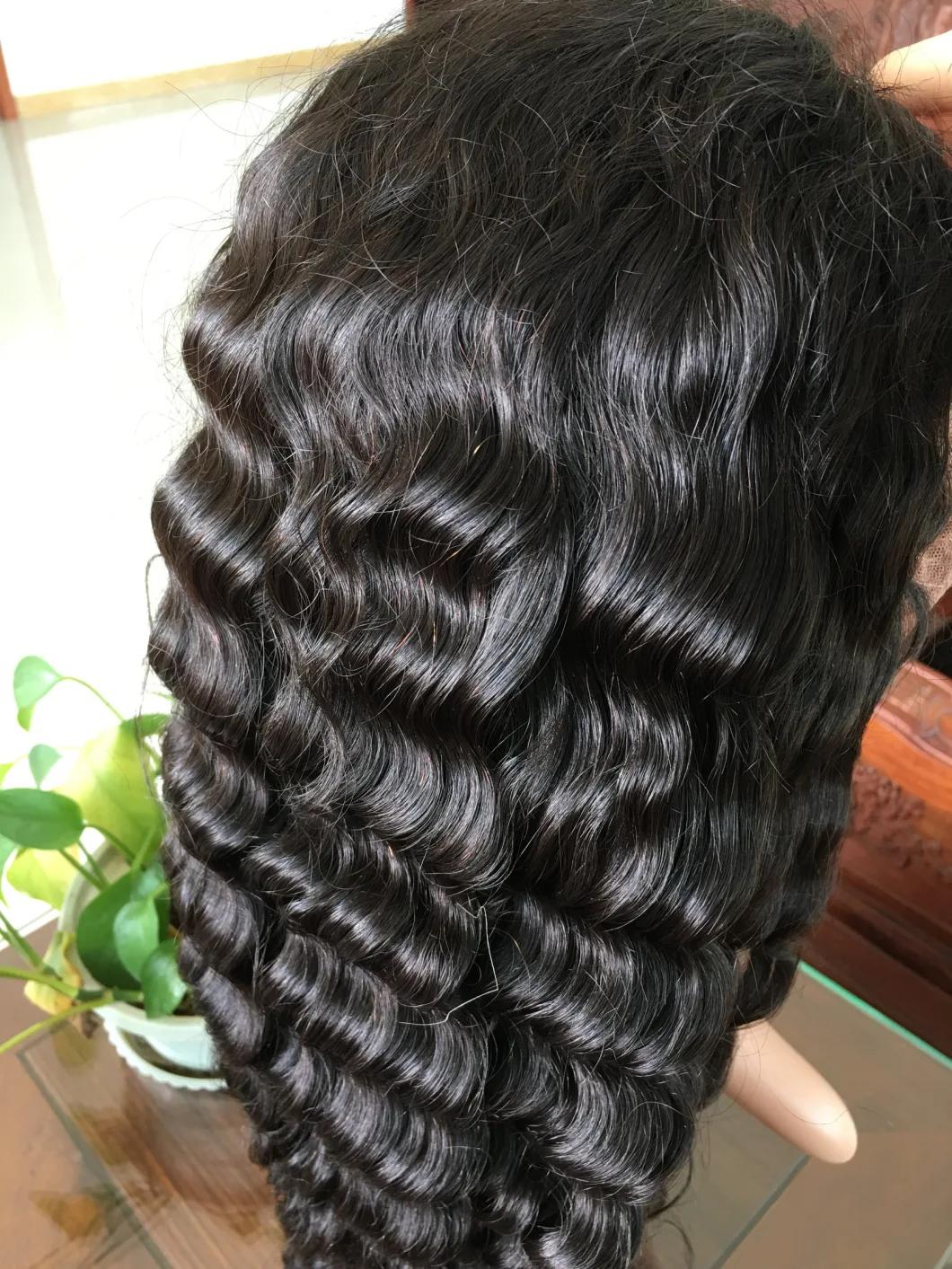 Deep Wave Transparent Lace Wig, Human Hair Transparent Lace Wigs, Transparent Full Lace Human Hair Wigs