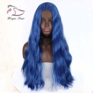 8-30inch Brazilian Remy Human Hair Natural Wave Blue Color Lace Front Wigs 130% Density Brazilian Remy Human Hair Wigs for Women