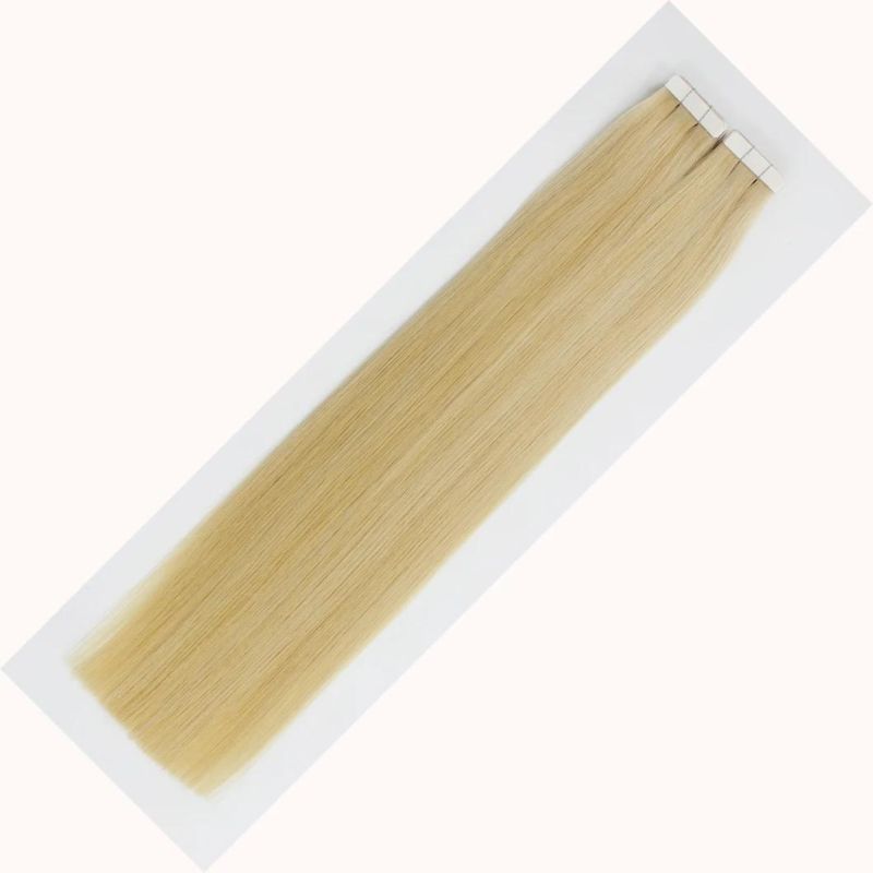 Tape in Extensions Brazilian Straight Human Hair Bundles 613 Color Remy Human Hair Extensions