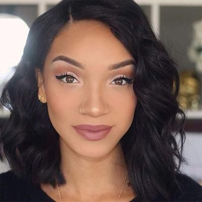 Short Bob Lace Front Wigs Human Hair 150% Density Short Body Wave Wigs for Black Women Natural Color 10inch