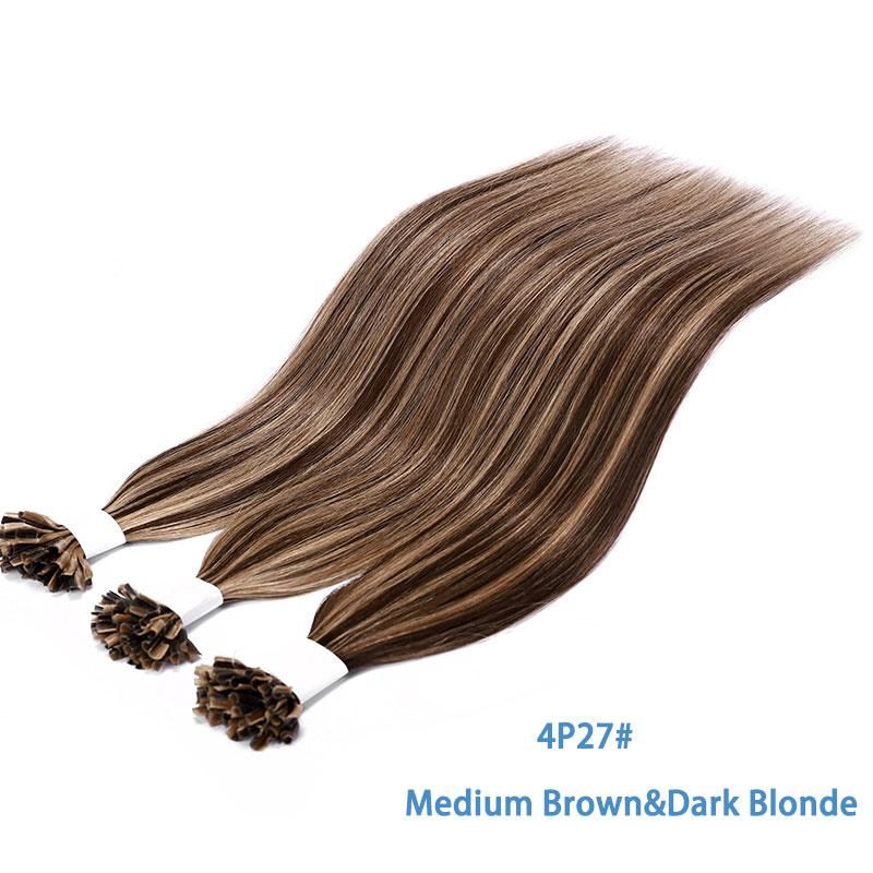 Fusion Hair Balayage Color Keratin Glue U Tip Hair Extensions