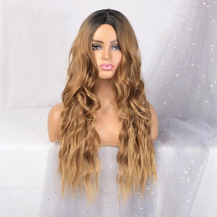 26inch Ombre Brown Synthetic Hair Long Water Wave Wigs for Women
