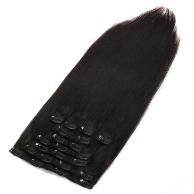 Fashion Hot Sale Thick Heavy Clip on Remy Human Hair Extension in 100g/120g/160/190g/210g/260g/280g/Set