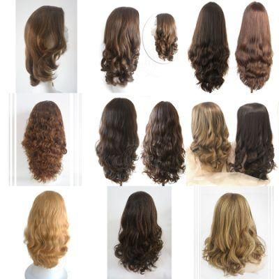 Wholesale Unprocessed Natural Hair Dark Brown Color Virgin Hair Long Brazilian Hair Wavy Band Fall Wigs for Women Ribbon Wig Head Band Wig
