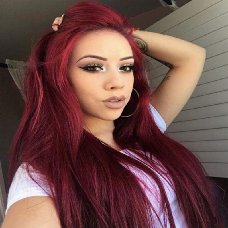 10A Straight Lace Front Wig Human Hair 150% Density 22inch Virgin Human Hair Wig #99j