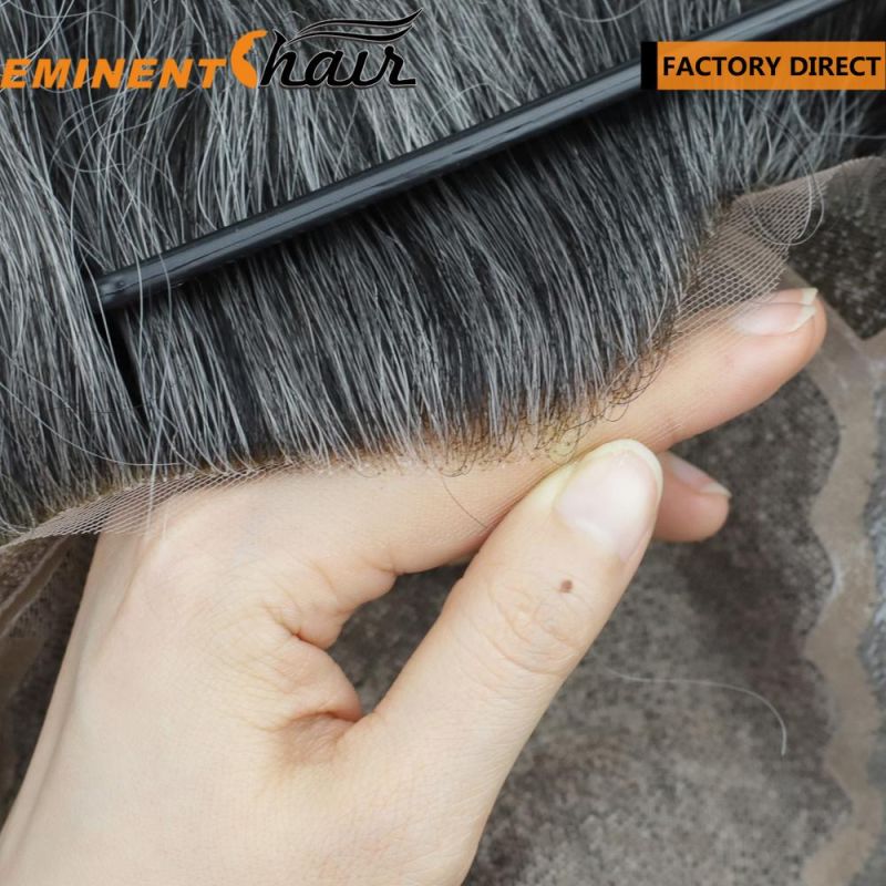 Silk Top Natural Hairline Human Hair Men′s Hairpiece Toupee
