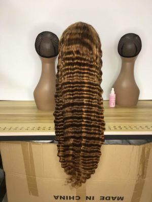 Brazilian Deep Wave Lace Front Wig Highlight Deep Wave Frontal Wig for Women Human Hair Deep Wave 4X4 Lace Closure Wig