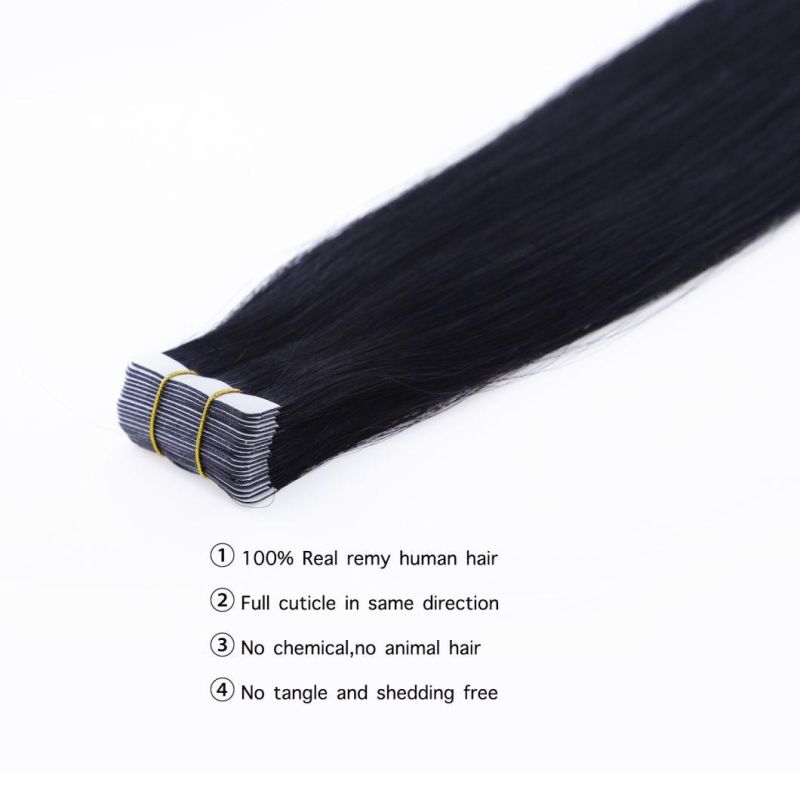 Remy Tape Human Hair Extensions Double Drawn Hair Straight 20 PCS 40PCS Adhesives Seamless Hair Extensions 14"-24" Virgin Hair