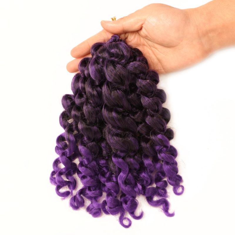 High Temperature Fiber Crochet Braiding Hair Synthetic Wand Curl Hair Extension