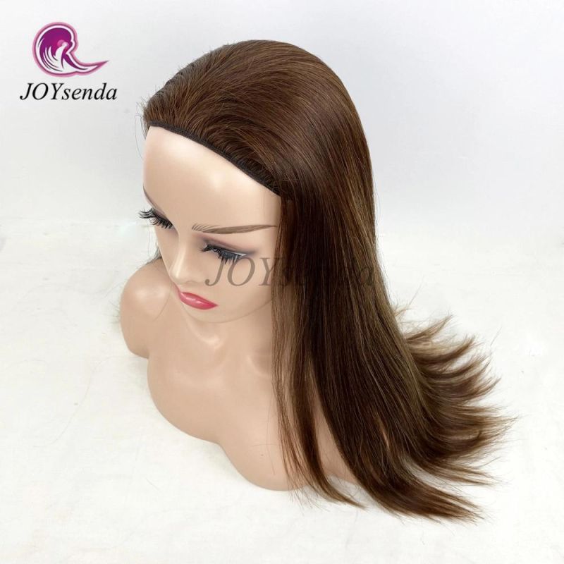 High Quality Medium Brown European Virgin Hair Band Fall Wig/Sheitel for Jewish Women