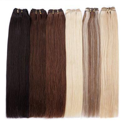 100% Brazilian Remy Human Hair Extension, Blonde Russian Virgin Human Hair Weft Weave