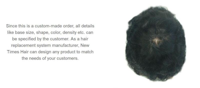 Breathable French Lace Combined with Undetecable Skin Base - Men′s High Quality Hair Piece