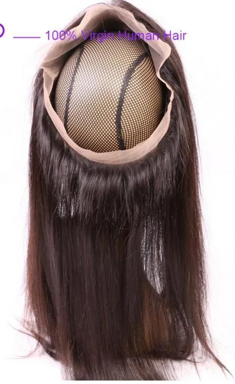 Factory Price Fast Delivery 100% Natural Black Brazilian Human Virgin Hair Lace Frontal 360 Lace Closure